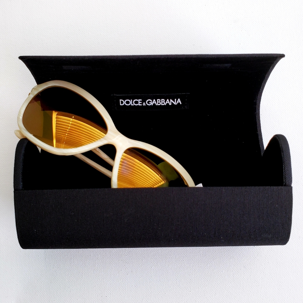 NWT Ivory Marbled Dolce & Gabbana Designer Butterfly Sunglasses